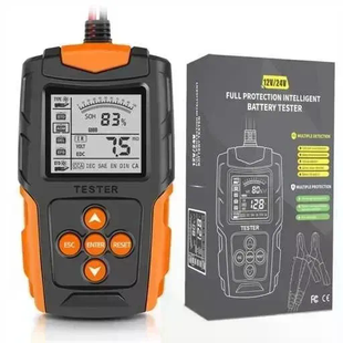 Тестер аккумуляторов E-FAST TK-100 12/24 В &bull; Цифровой автомобильный анализатор АКБ 26X-313 с LCD-дисплеем для проверки CCA, SOC, SOH и сопротивления
