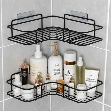 Кутова металева полиця-тримач для ванної кімнати Storage Rack ∙ Металева дротова кутова Storage Rack настінна полиця