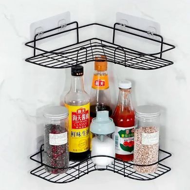 Кутова металева полиця-тримач для ванної кімнати Storage Rack ∙ Металева дротова кутова Storage Rack настінна полиця