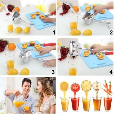 Ручний соковитискач - прес для фруктів та цитрусових Hand Juicer металевий із затискачем