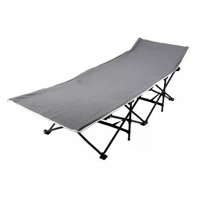 Шезлонг раскладной 68&times;190 см GRAY &bull; Садовый пляжный лежак 68&times;190 см со стальным каркасом для дачи кемпинга и отдыха