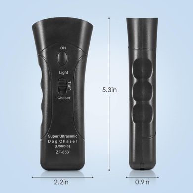 Відлякувач собак ZF853E/5039 Super Ultrasonic Dog Chaser і ліхтар ∙ Універсальний ультразвуковий відлякувач ZF853E/5039