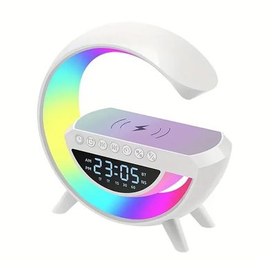 Лампа – нічник Smart Light Sound Machine 3401 з бездротовою зарядкою, годинником з будильником та вбудованою Bluetooth колонкою