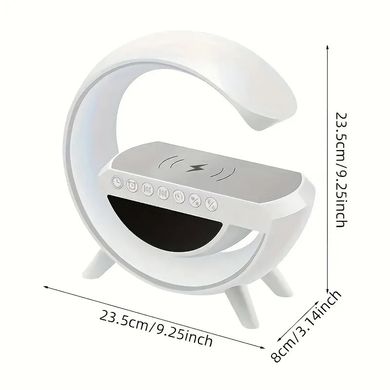 Лампа – нічник Smart Light Sound Machine 3401 з бездротовою зарядкою, годинником з будильником та вбудованою Bluetooth колонкою