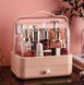 Органайзер для косметики Cosmetic Storage Box &middot; Настільний переносний бокс &ndash; стійка для зберігання косметики з ручкою, білий/рожевий/зелений