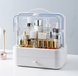 Органайзер для косметики Cosmetic Storage Box &middot; Настільний переносний бокс &ndash; стійка для зберігання косметики з ручкою, білий/рожевий/зелений