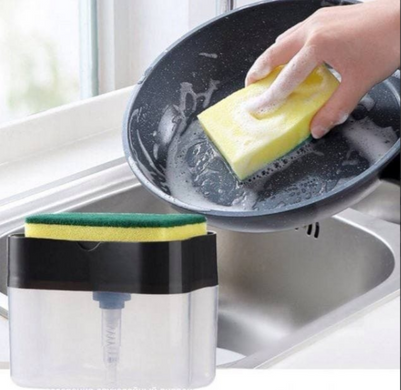 Кухонний диспенсер - органайзер для губки Soap Pump Caddy з дозатором миючого засобу, 380 мл
