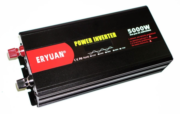Преобразователь напряжения Eryuan 12V &rarr; 220V 5000W с LCD и вольтметром ∙ Инвертор 12-220 чистый синус Eryuan 5000 Вт