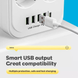 Сетевой удлинитель-фильтр PNS-03/D6 белый 3 м с LED-индикатором, 4 USB и PD Type-C &bull; Разветвитель питания 6&ndash;220V для дома, офиса и зарядки гаджетов