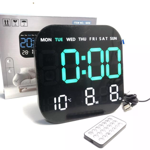 Цифровий LED-годинник 6650 з календарем &bull; Настінний та настільний годинник 6650 з будильником, термометром, пультом ДК та USB 5V