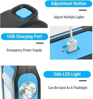 Фонарь кемпинг переносной HB-9707A-1LED+COB+LED ∙ Многофункциональный туристический фонарь HB-9707A