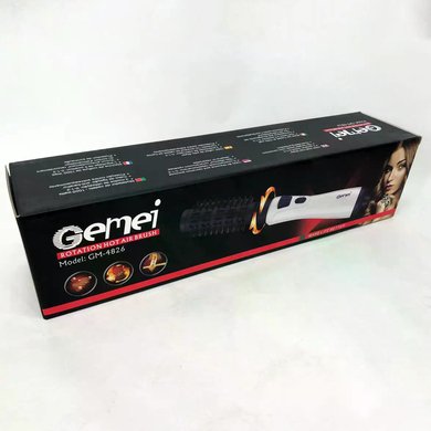 Фен-щітка для волосся GEMEI GM-4826 1000W &bull; Обертовий фен-браш для сушіння, укладання, об&rsquo;єму та створення природної хвилі
