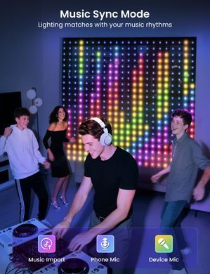 Гірлянда Smart-штора SFK-08 святкова LED-гірлянда для дому ∙ Світлодіодна штора з додатком SFK-08 20 ниток по 20 LED