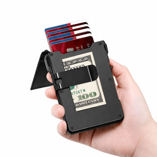 Компактный кошелек-картхолдер 26X-56 с RFID-защитой черный &bull; Кошелек для карт 26X-56 с отделением для купюр, визитница и держатель банковских карт