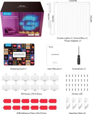 Гірлянда Smart-штора SFK-08 святкова LED-гірлянда для дому ∙ Світлодіодна штора з додатком SFK-08 20 ниток по 20 LED