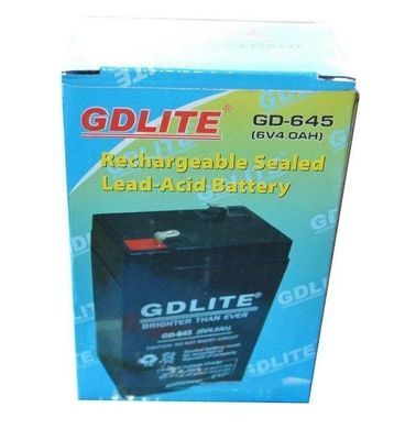Свинцево-кислотний акумулятор GDLITE GD-645 для універсального застосування ∙ Акумулятор 6V/4Ah GDLITE GD-645