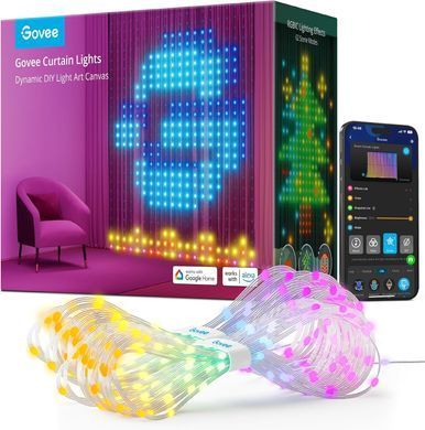 Гірлянда Smart-штора SFK-08 святкова LED-гірлянда для дому ∙ Світлодіодна штора з додатком SFK-08 20 ниток по 20 LED