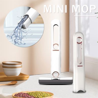 Портативная мини швабра Mini Mop с автоматическим отжимом · Универсальная многофункциональная складная швабра