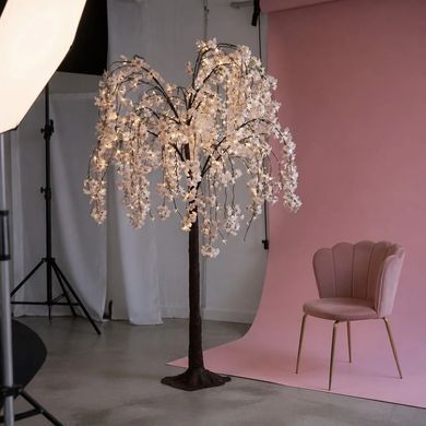 Светодиодное дерево Сакура KAR287 1,8 м, 450 LED &bull; Декоративное новогоднее дерево с теплым белым светом, пультом и питанием от сети 220 В для дома и фотозон