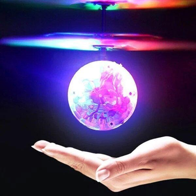 Летающий диско шар с подсветкой Sensor Ball, Интерактивная игрушка разноцветная