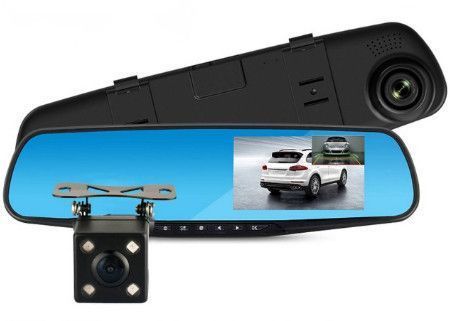 Видеорегистратор - зеркало Dvr L9000 Full HD Автомобильный регистратор с двумя камерами