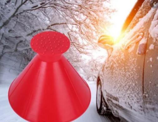 Автомобільний скребок для очищення льоду Funnel Snow Removal ∙ Прилад для чищення автомобільного скла від льоду та снігу ∙ Скребок для лобового скла автомобіля з лійкою лійкою 2 в 1