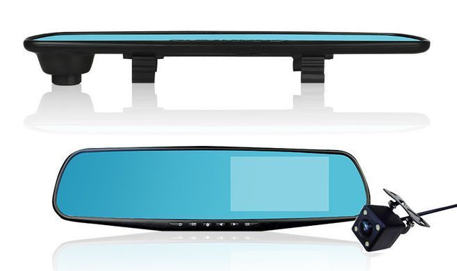 Видеорегистратор - зеркало Dvr L9000 Full HD Автомобильный регистратор с двумя камерами