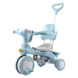 Детский трехколесный велосипед Baby Carriage 588 голубой с родительской ручкой &bull; Велосипед-коляска Baby Carriage 588 для малышей с корзиной и козырьком