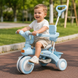 Детский трехколесный велосипед Baby Carriage 588 голубой с родительской ручкой &bull; Велосипед-коляска Baby Carriage 588 для малышей с корзиной и козырьком
