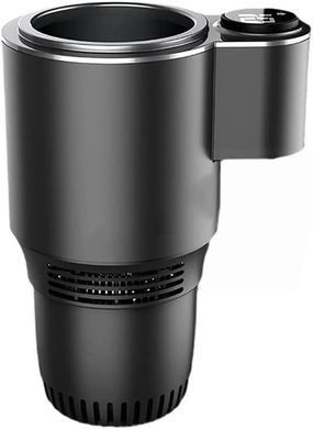Автомобильный подстаканник USAMS Smart Cup Black с подогревом и охлаждением &bull; Термоподстаканник для авто 0&ndash;60&deg; с экраном температуры и питанием от прикуривателя