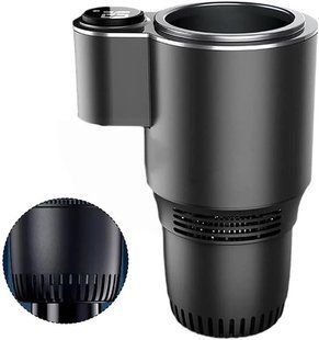 Автомобильный подстаканник USAMS Smart Cup Black с подогревом и охлаждением &bull; Термоподстаканник для авто 0&ndash;60&deg; с экраном температуры и питанием от прикуривателя
