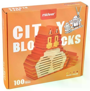 Дитячий конструктор CITYBLOCKS 100 деталей &bull; Дерев'яний будівельний конструктор CITYBLOCKS із блоками 11,7 &times; 2,3 &times; 1,2 см для створення веж, мостів, будинків і геометричних фігур