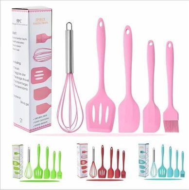 Набор аксессуаров для кухни из 5 предметов EASY Kitchen silicone set ∙ Набор кухонных силиконовых лопаток + венчик + кисточка в комплекте