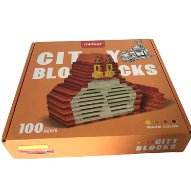 Дитячий конструктор CITYBLOCKS 100 деталей &bull; Дерев'яний будівельний конструктор CITYBLOCKS із блоками 11,7 &times; 2,3 &times; 1,2 см для створення веж, мостів, будинків і геометричних фігур