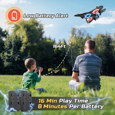 Іграшка-літак на радіокеруванні Fighter Plane KS-198 RC 4X 2.4GHz ∙ RC дрон-літак Fighter Plane RC 4X з LED-підсвіткою та трюками 360&deg;