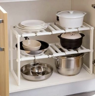 Полка раздвижная для кухни / ванной комнаты Kitchen Rack 588 &middot; Регулируемая кухонная стойка &ndash; трансформер для хранения