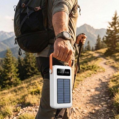 Повербанк YM-638 CX 100000 mAh із сонячною панеллю та ліхтарем &bull; Зовнішній акумулятор YM-638 CX 100000 mAh з 4 USB і заряджанням від сонця