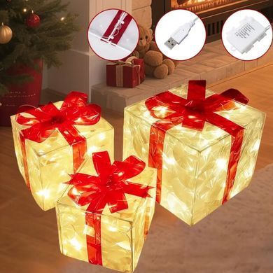 Новогодние светильники MA760 3 шт USB &bull; Декоративные LED светильники MA760 15, 20, 25 см с 8 режимами для дома и праздничного декора