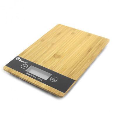Ваги кухонні електронні Domotec MS-A Wood із сенсорним дисплеєм та платформою з дерева, до 5 кг