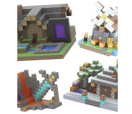 Детский магнитный конструктор Minecraft Мельница с рекой из 267 блоков ∙ Магнитный конструктор Minecraft из 267 блоков для творчества и развлечений