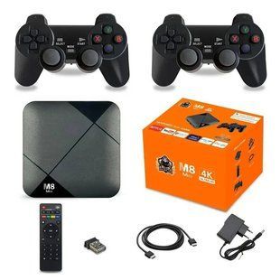 Стационарная игровая приставка консоль micro USB 2 джойстика M8MINI ∙ Игра ТВ приставка Smart Box Gamepad M8 Mini 64GB с беспроводными джойстиками