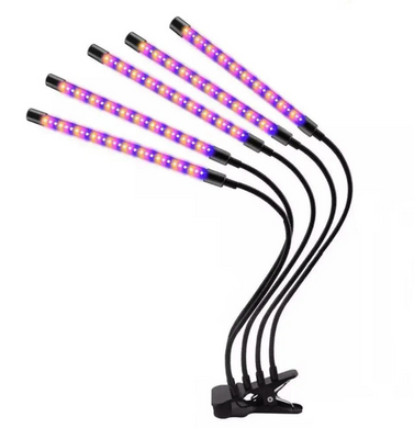 Фитолампа для растений полного спектра LED 5 ламп ∙ Универсальный светильник LED 5 ламп для рассады и комнатных растений
