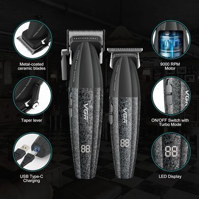 Машинка для стрижки VGR V-640 для стрижки волосся ∙ Професійний набір V-640 для стрижки волосся та бороди