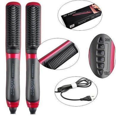 Гребінець-випрямляч для об'єму та розгладжування волосся Hair Straightener HQT-908 Щітка - праска для волосся 2 в 1