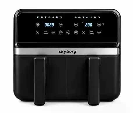 Аерофритюрниця Skyberg SB-317 10 л 4800 Вт &bull; Двокамерний аерогриль Skyberg SB-317 26X-254 з 2 кошиками 5+5 л і сенсорним керуванням