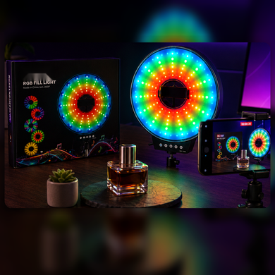 Светодиодная LED лампа MJ-321 кольцевая RGB 35 см с USB подключением &bull; Кольцевая лампа MJ-321 для фото, видео, селфи, стримов, TikTok и съемки контента