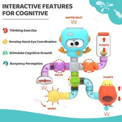 Іграшка для ванни Ingbaby Робот Водний фонтан 21 деталь ∙ Водна Ingbaby Робот іграшка-фонтан для купання