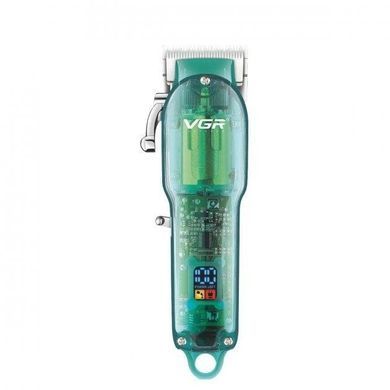 Профессиональная машинка для стрижки V-660 Professional Clipper Transparent Green &bull; Аккумуляторная машинка для волос VGR V-660