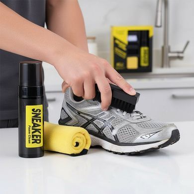 Набор для чистки обуви Sneaker Foam Clean DT-1575 &bull; Комплект для ухода за кроссовками Sneaker Foam Clean DT-1575 4 в 1 с очищающей пеной, двумя щётками и салфеткой из микрофибры