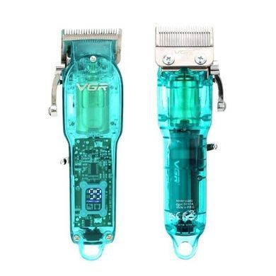 Профессиональная машинка для стрижки V-660 Professional Clipper Transparent Green &bull; Аккумуляторная машинка для волос VGR V-660